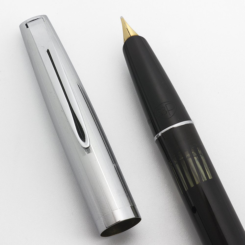 Aurora 88P 万年筆 Aurora 88P Fountain Pen - Black w/ Chrome Cap, Piston Fill, Medium